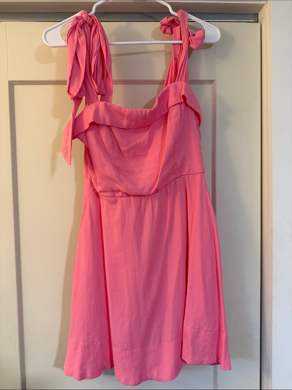 Pink Tie-Shoulder Sundress for Girls